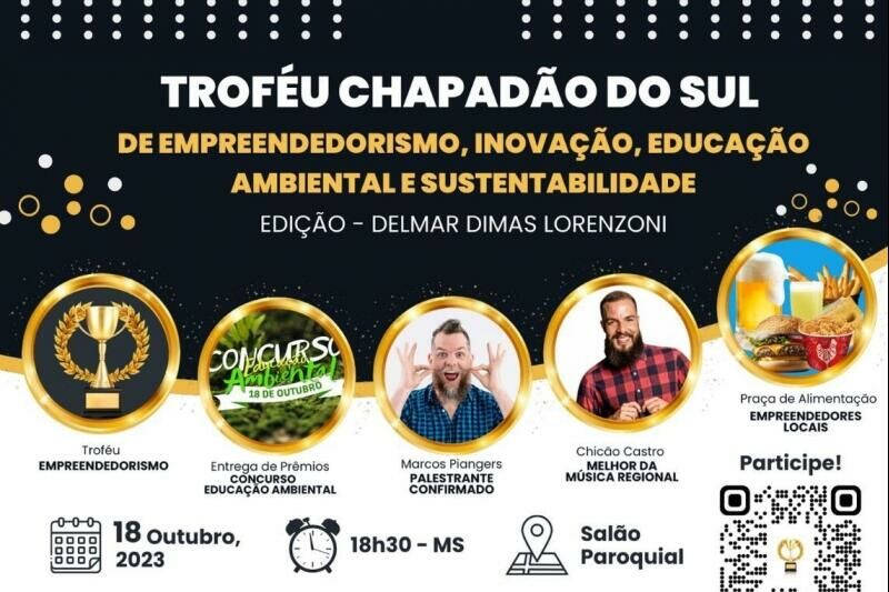 Imagem de compartilhamento para o artigo Prêmio Troféu Chapadão do Sul de Empreendedorismo será realizado hoje da MS Todo dia
